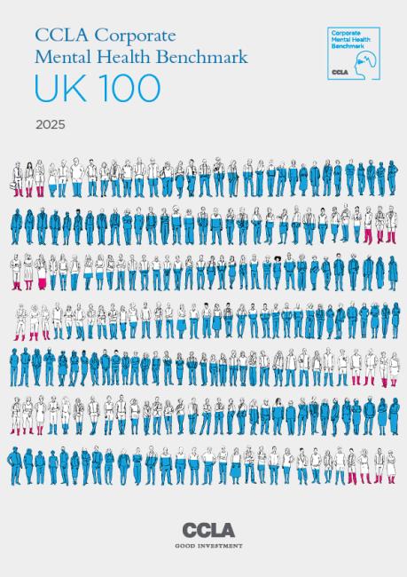 CCLA Corporate Mental Health Benchmark UK 100 2025 report cover